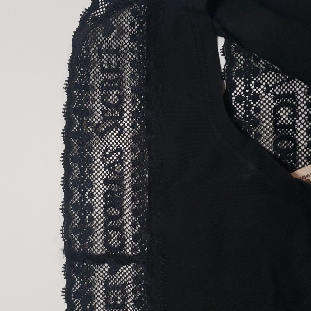 NWT Victoria's Secret Black Cotton Lace Waist Hiphugger size M - Picture 4 of 4